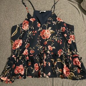 Floral spaghetti strap blouse